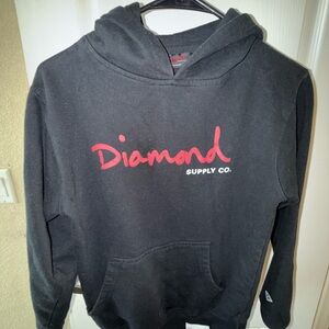 Diamond Supply Co. Charcoal Hoodie with Red Logo